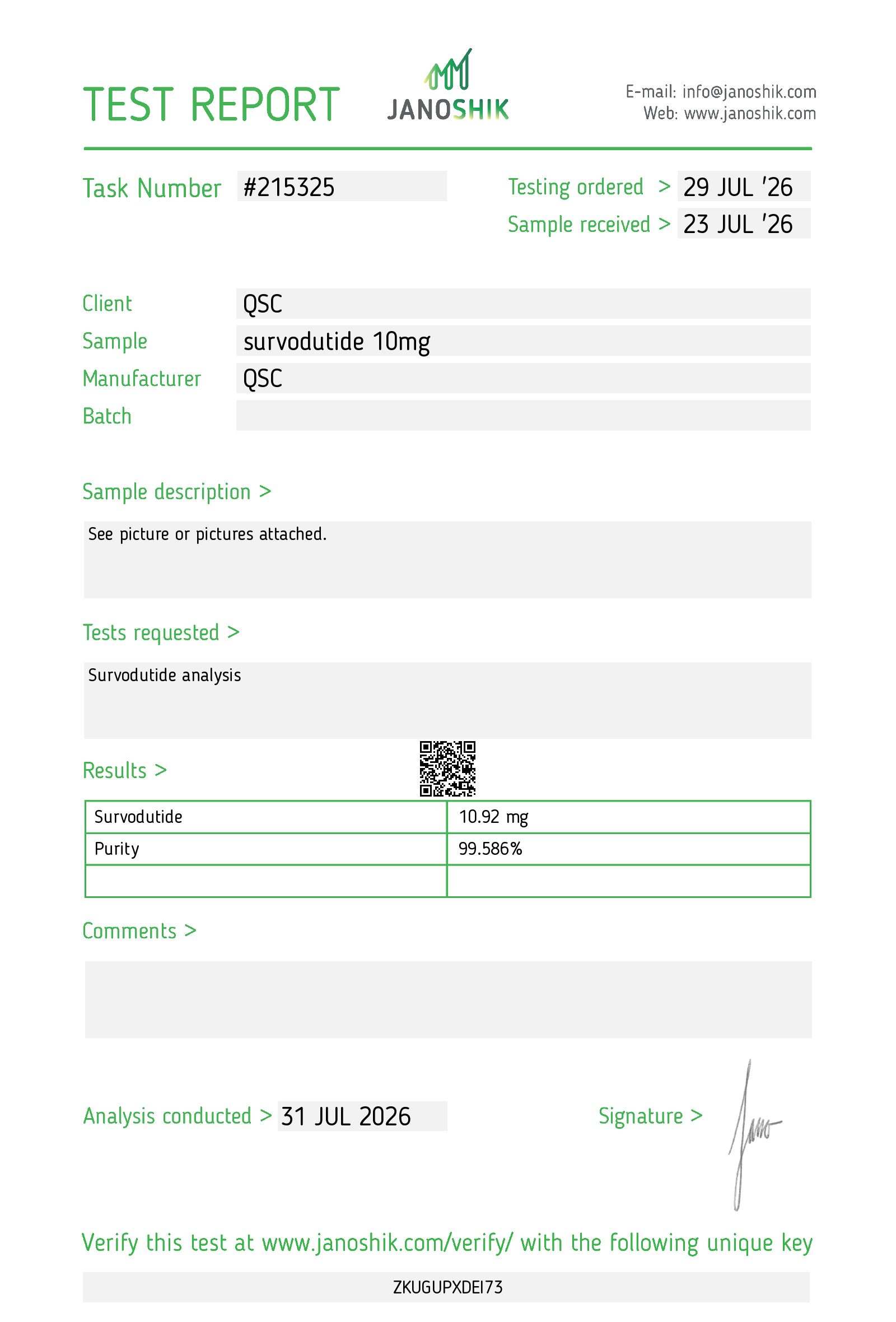 Vesta COA Report