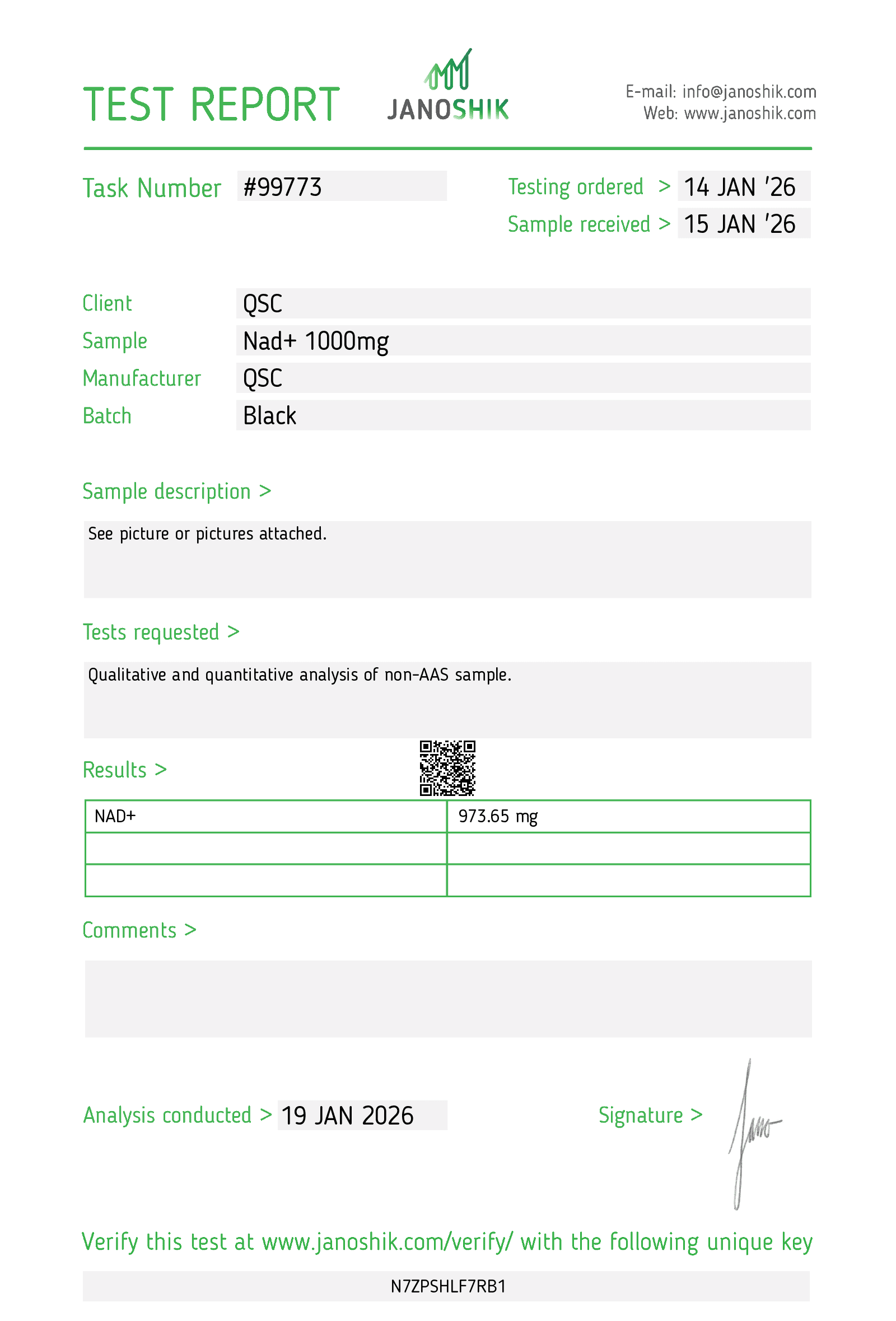 Vesta COA Report