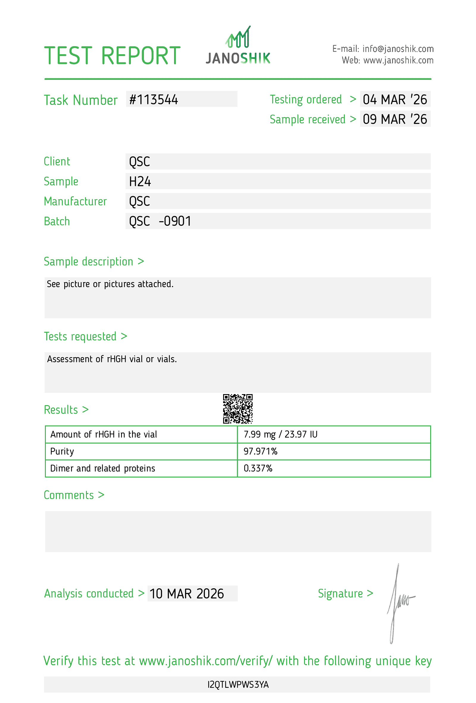 Vesta COA Report