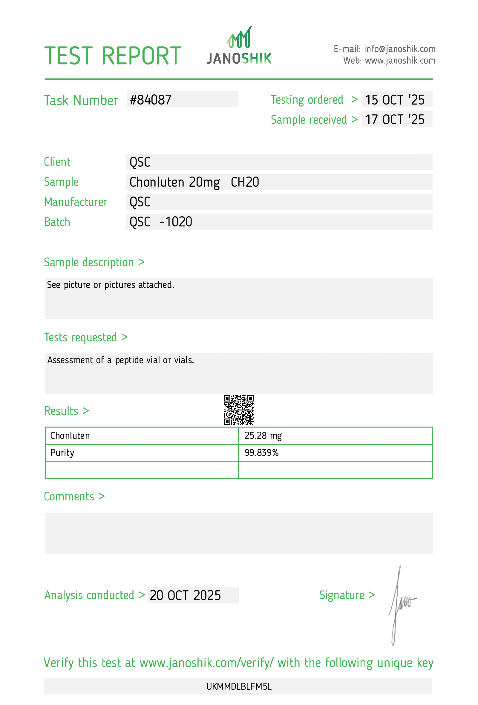 Vesta COA Report