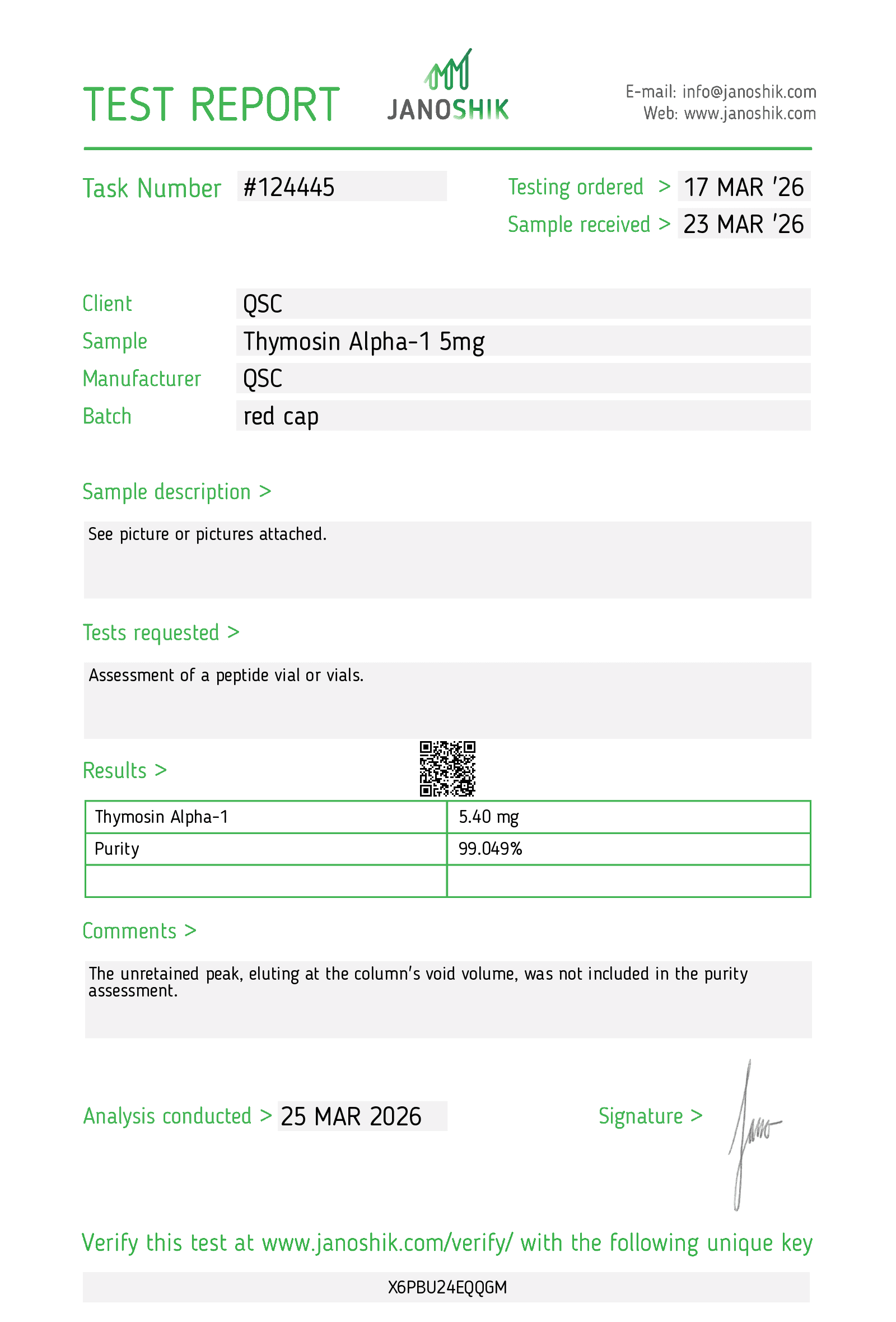 Vesta COA Report
