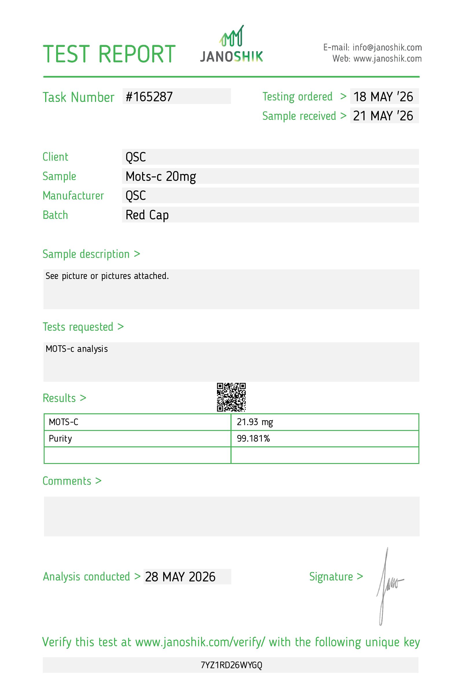 Vesta COA Report
