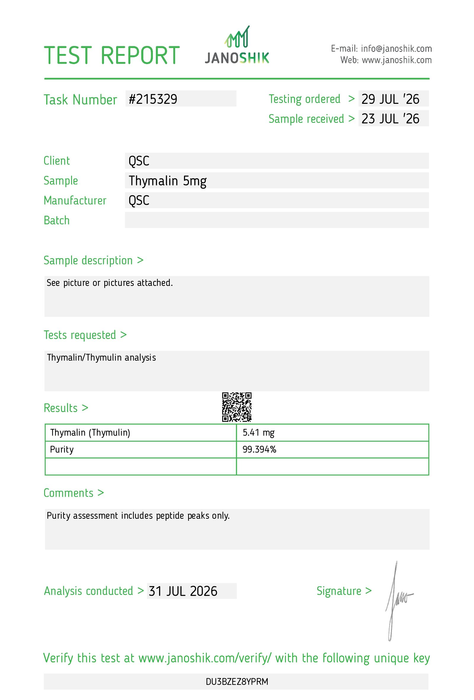 Vesta COA Report