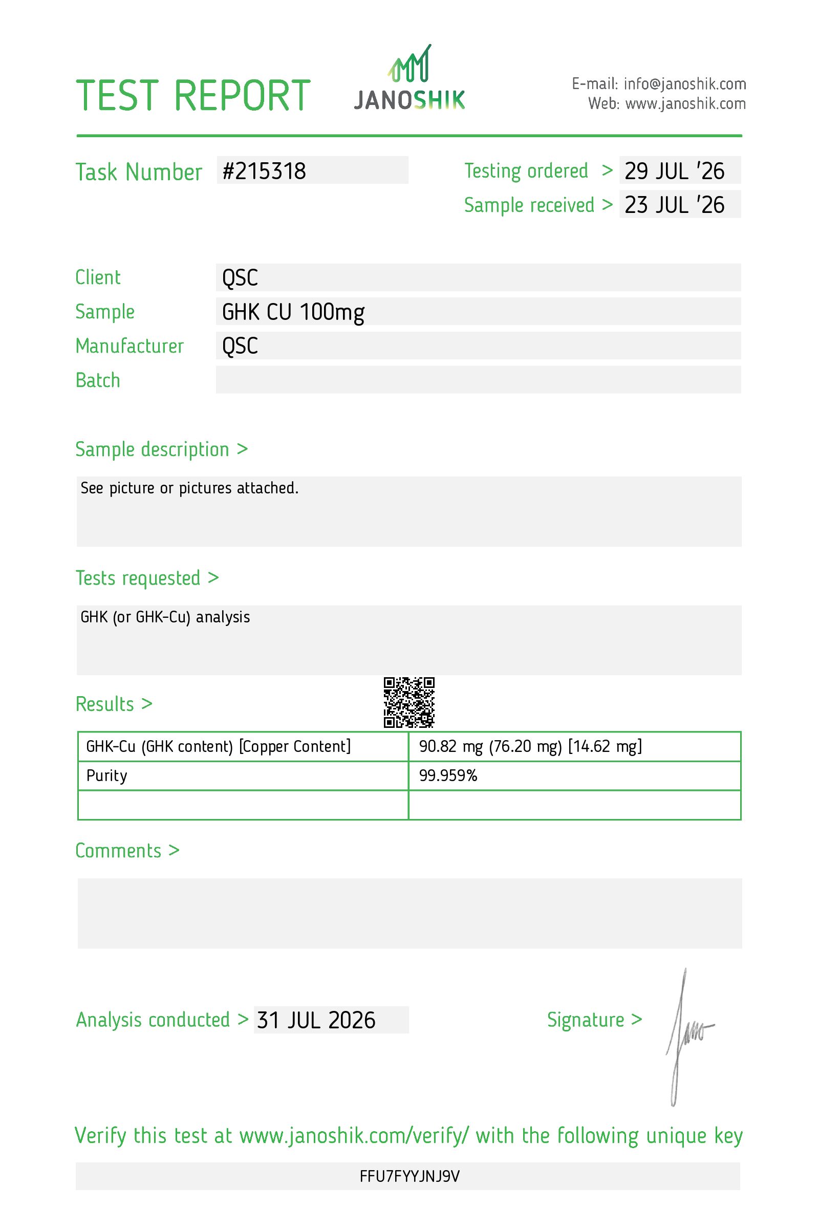 Vesta COA Report