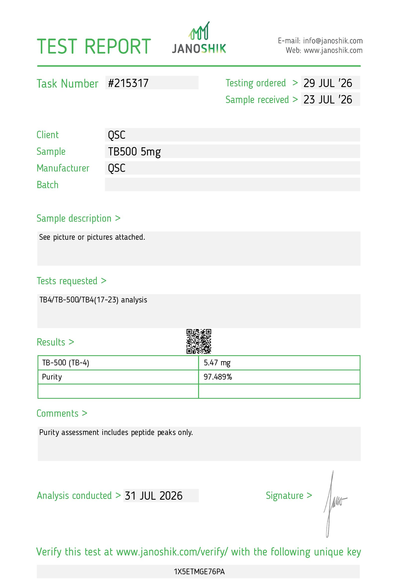 Vesta COA Report