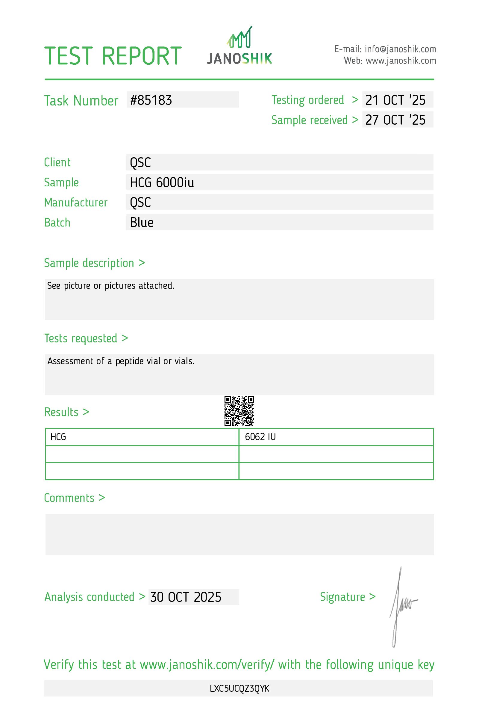 Vesta COA Report