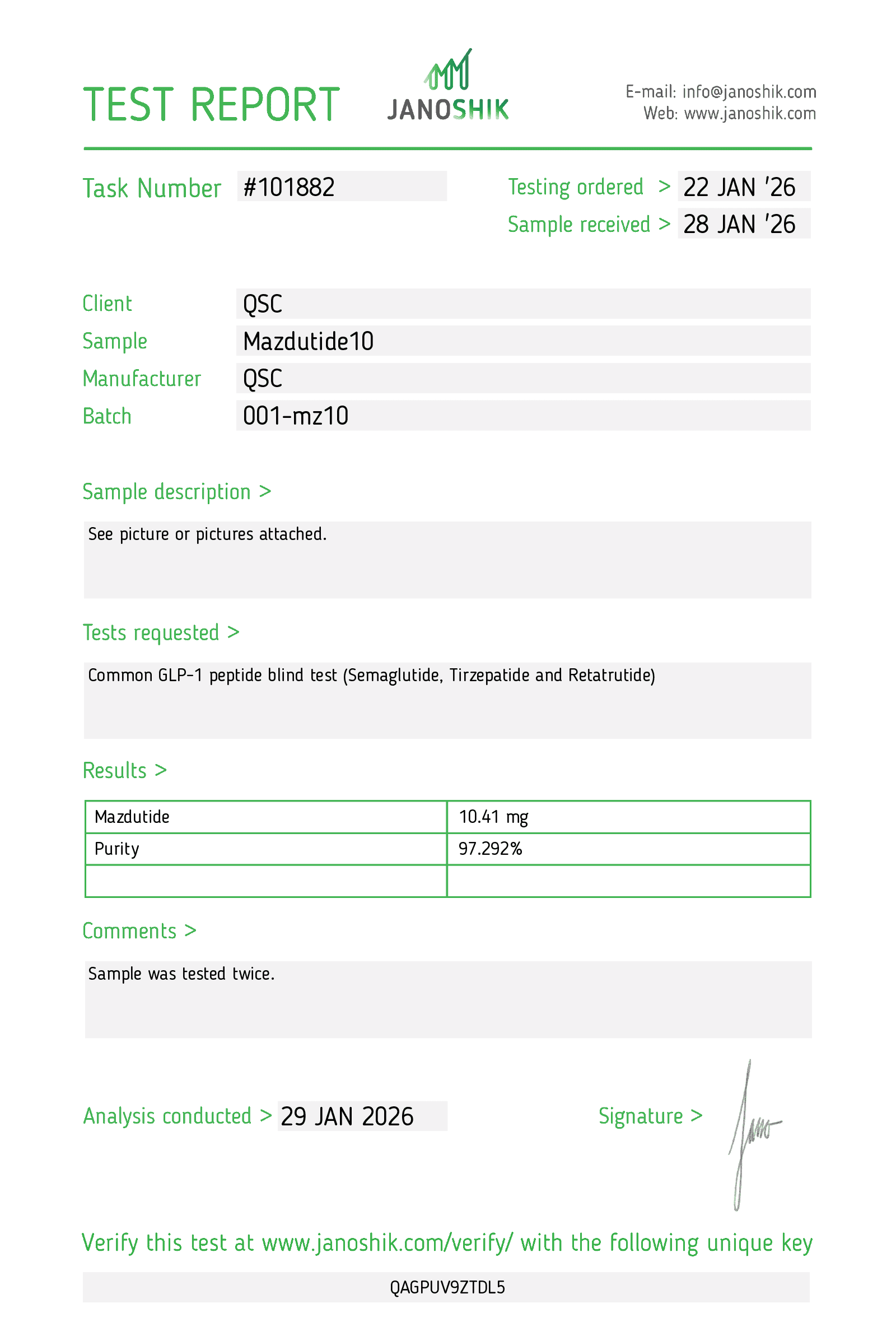 Vesta COA Report