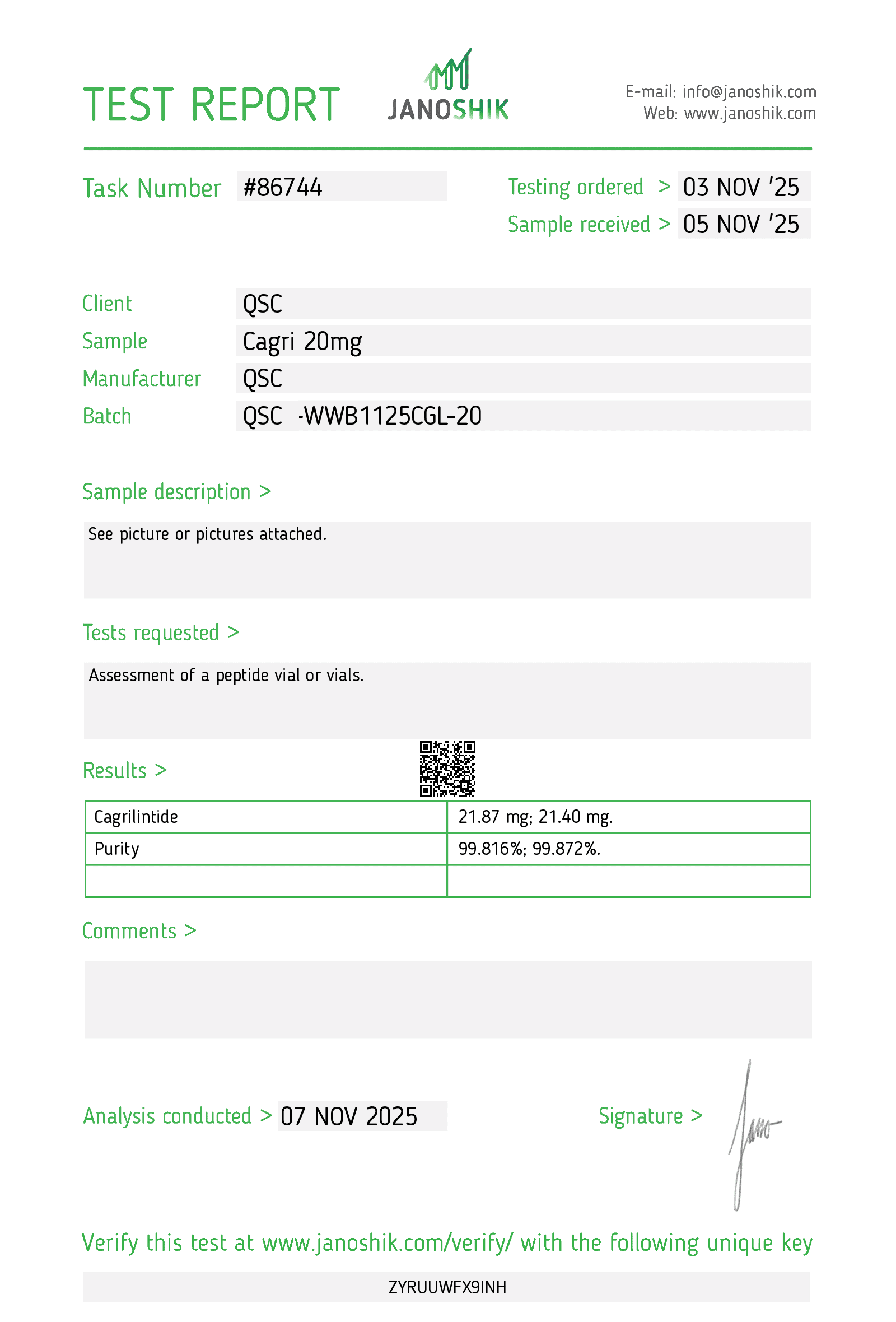 Vesta COA Report