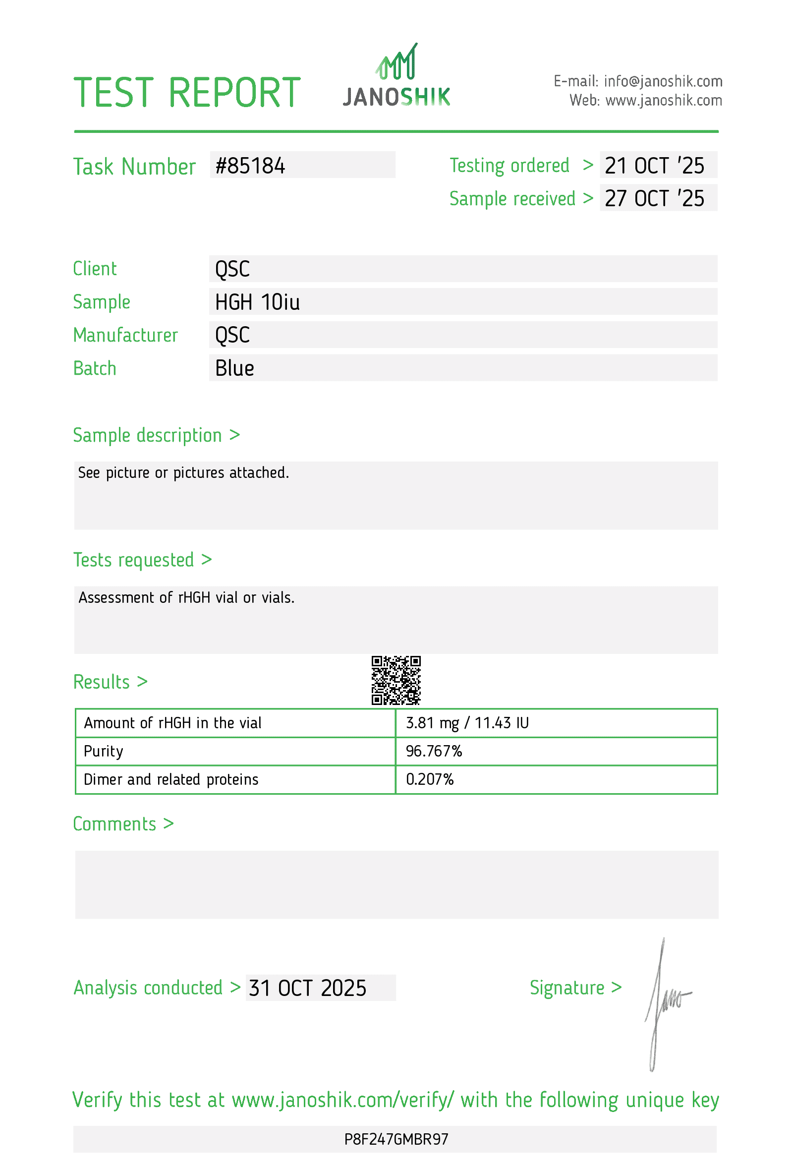 Vesta COA Report