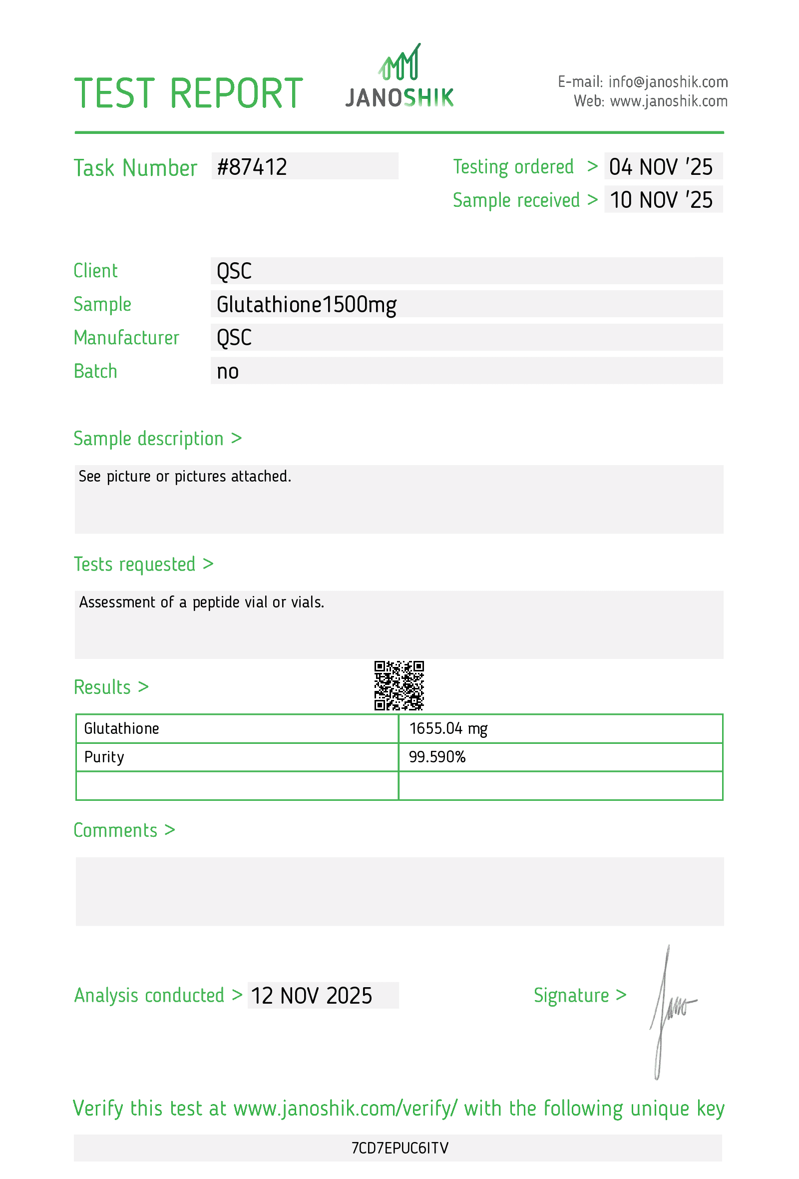 Vesta COA Report