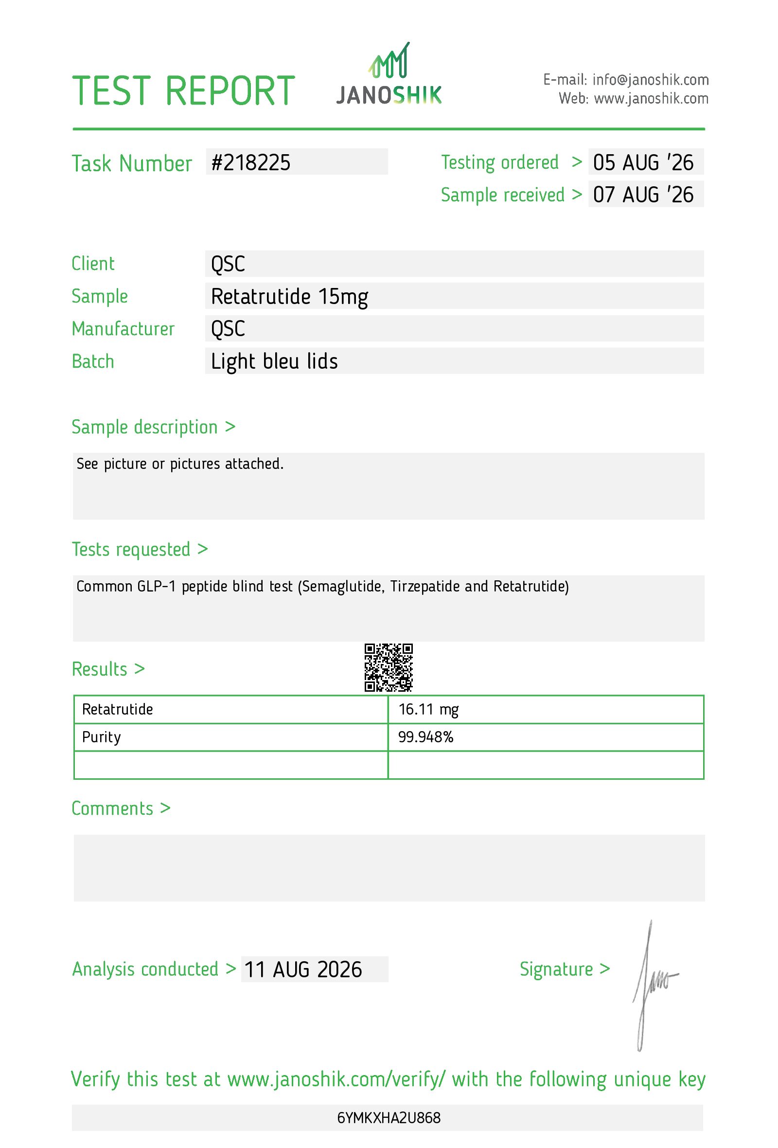 Vesta COA Report