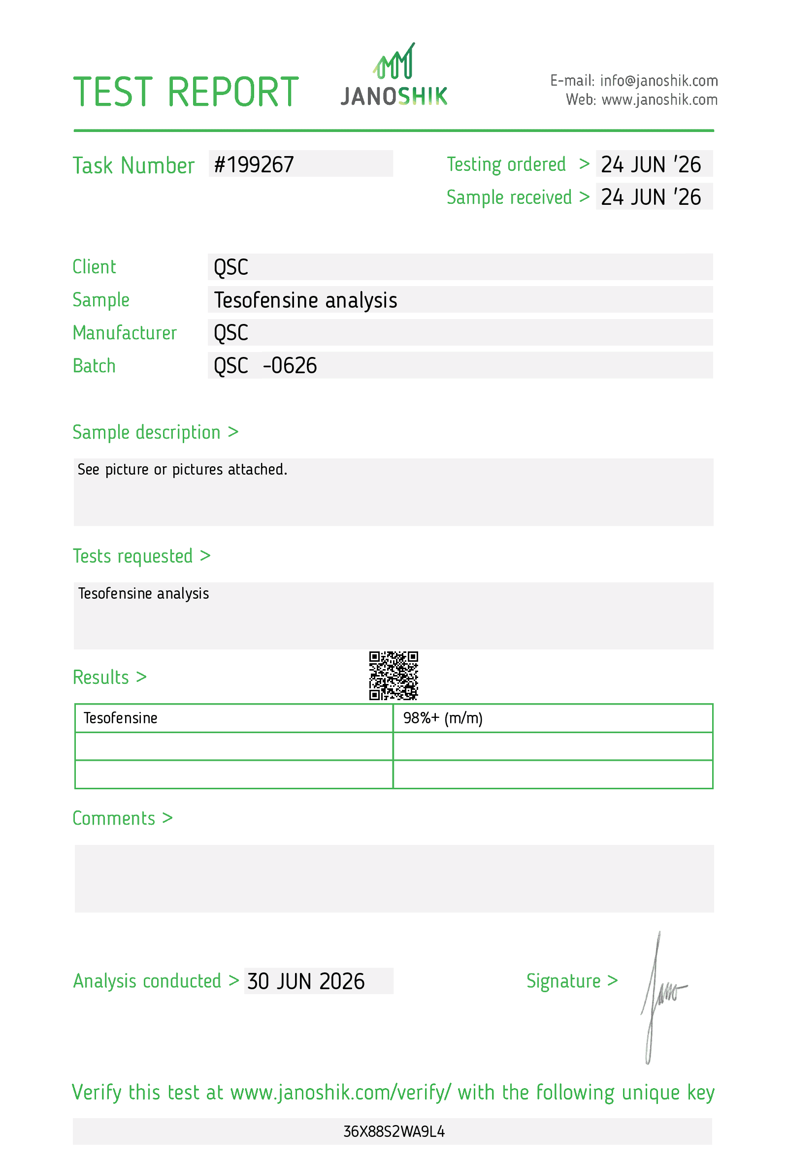 Vesta COA Report