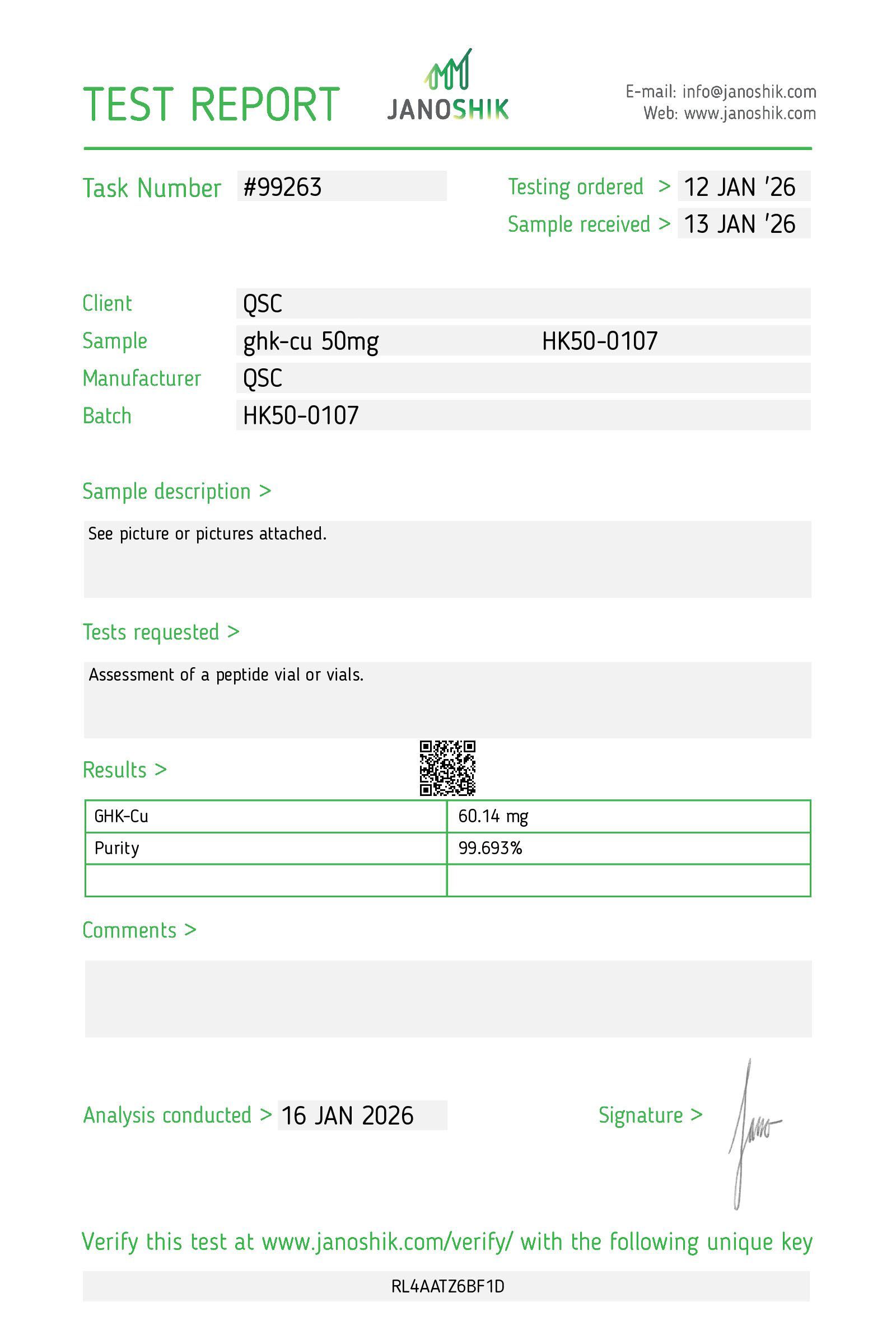 Vesta COA Report