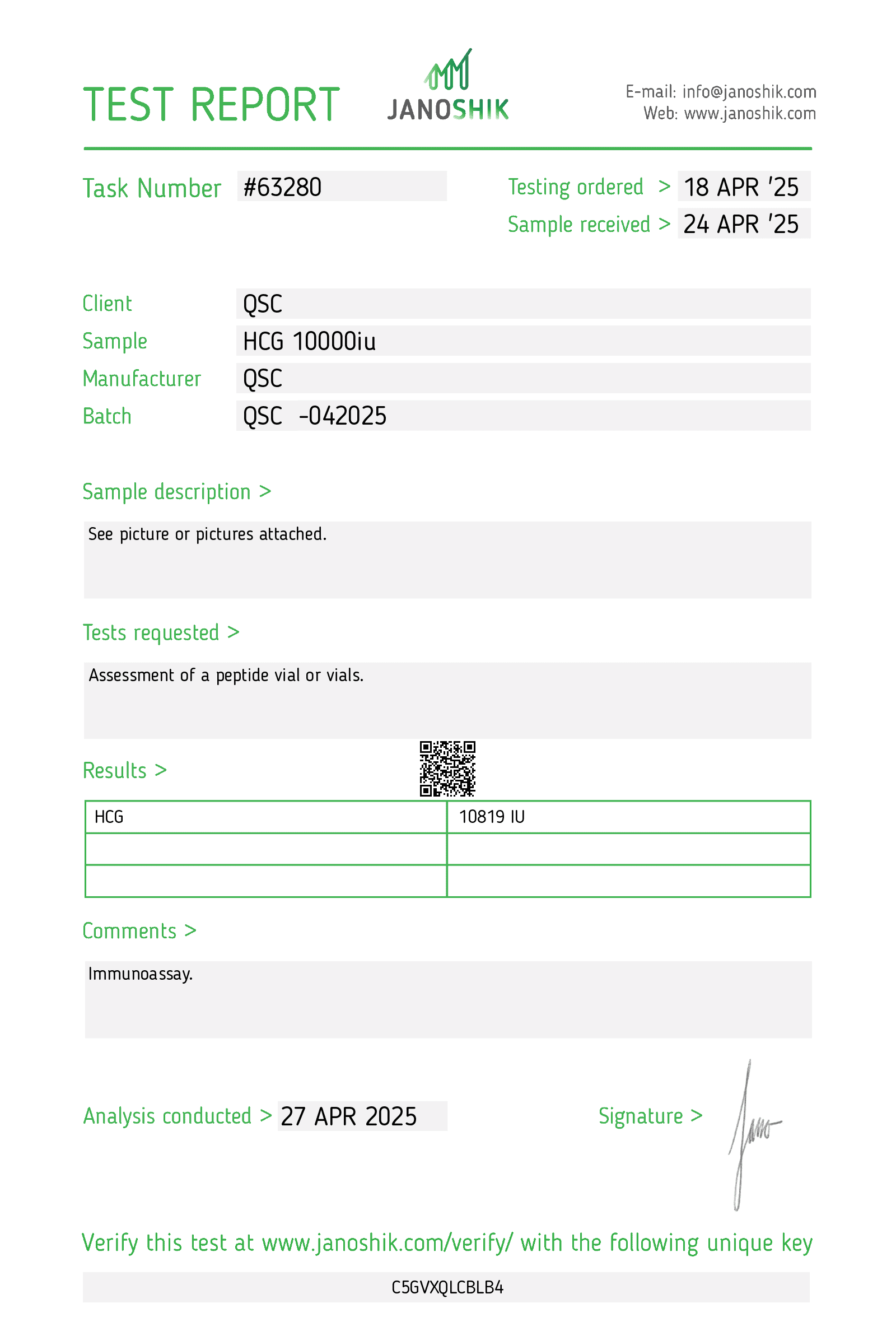 Vesta COA Report