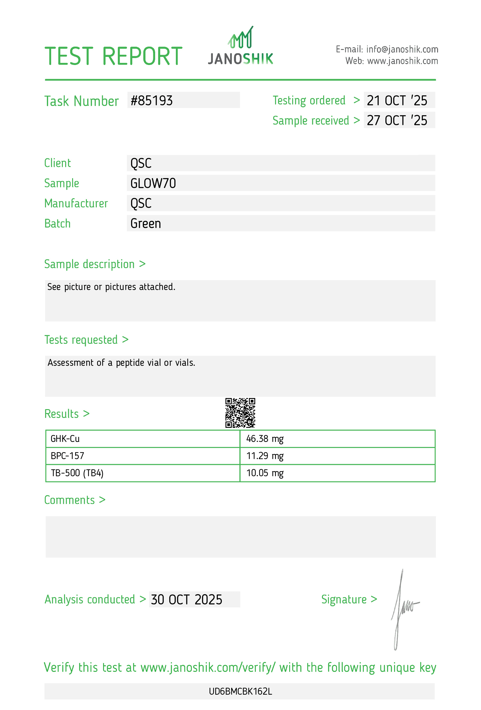 Vesta COA Report