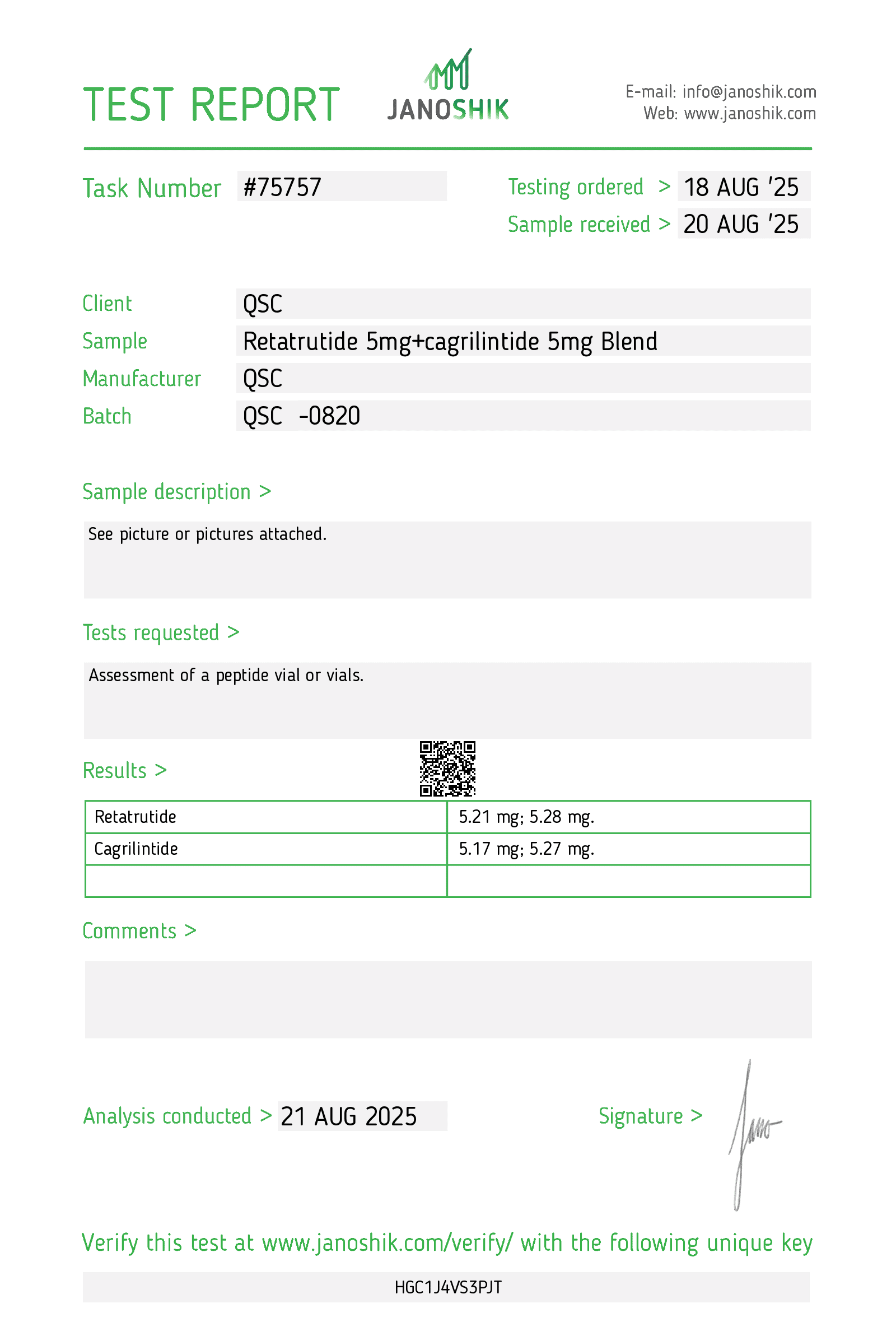 Vesta COA Report