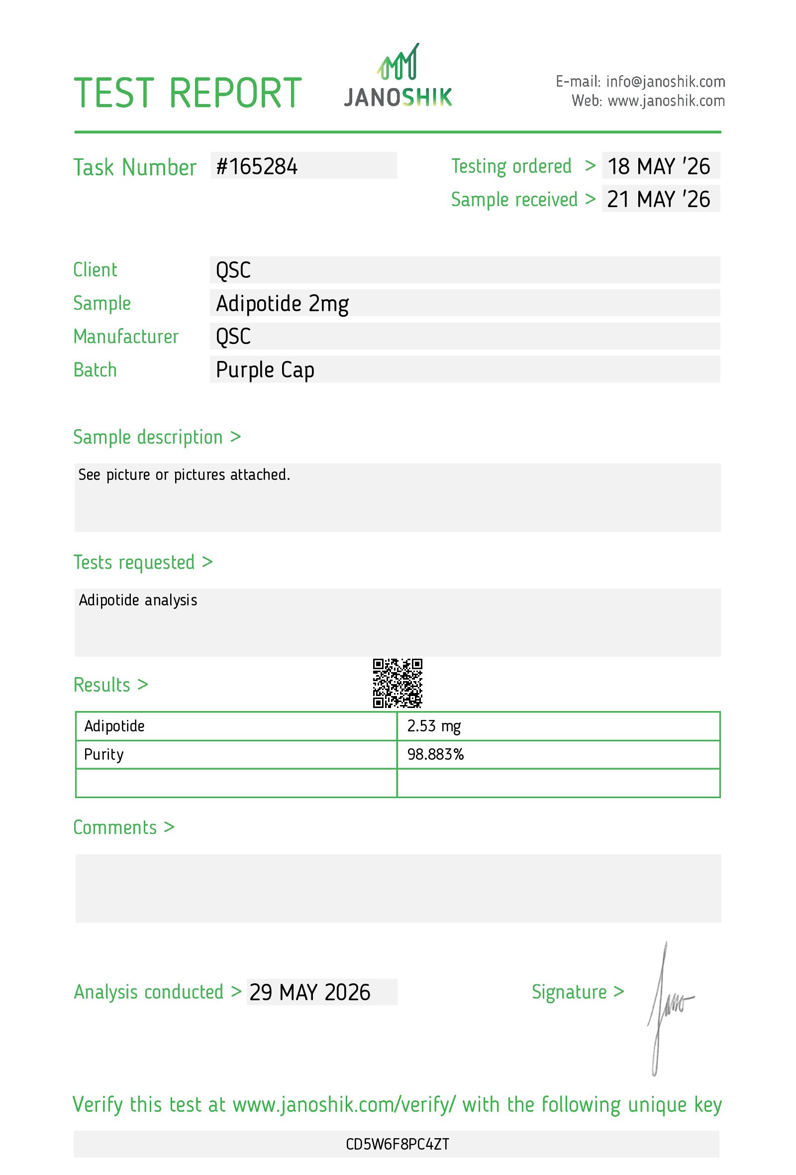Vesta COA Report