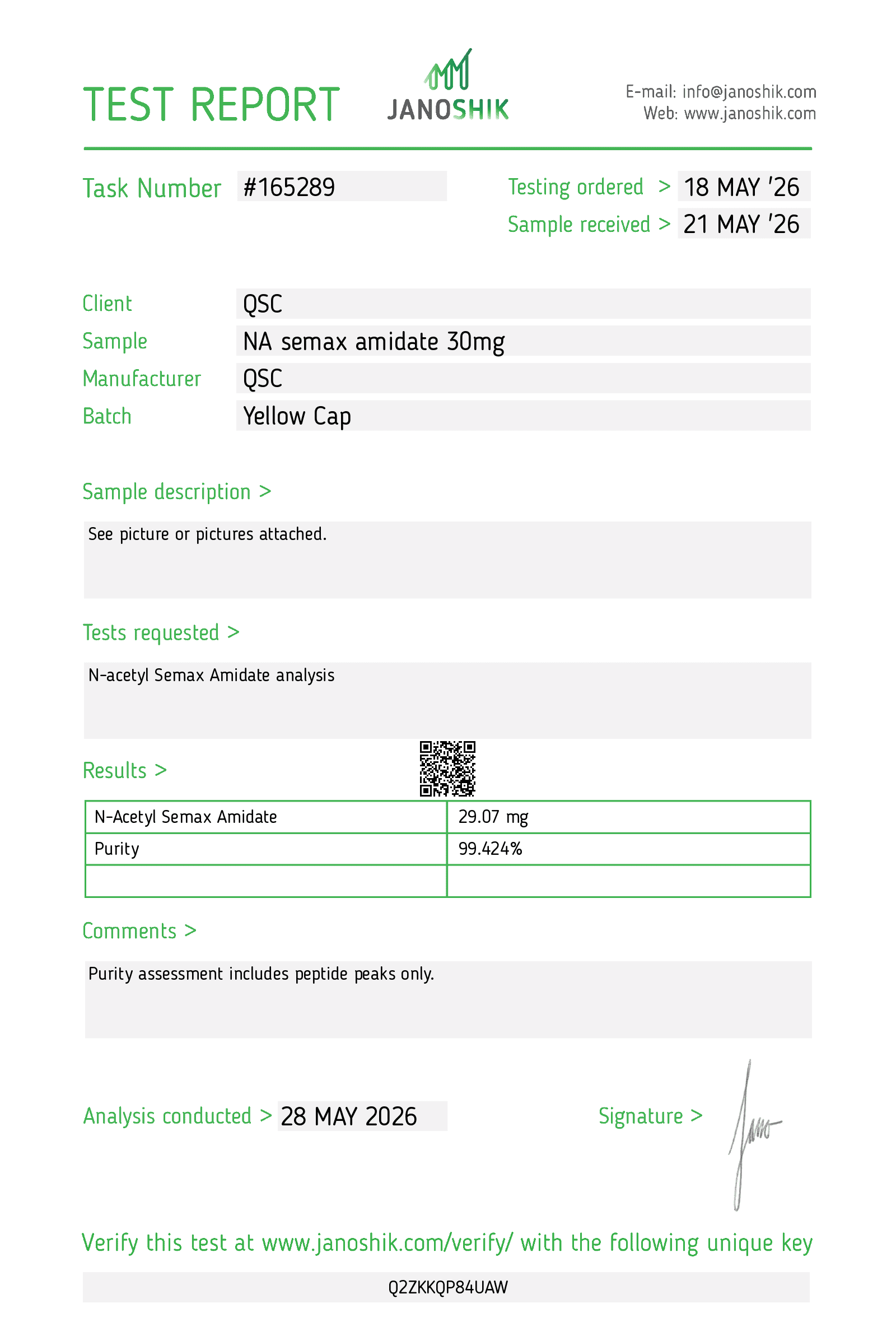 Vesta COA Report