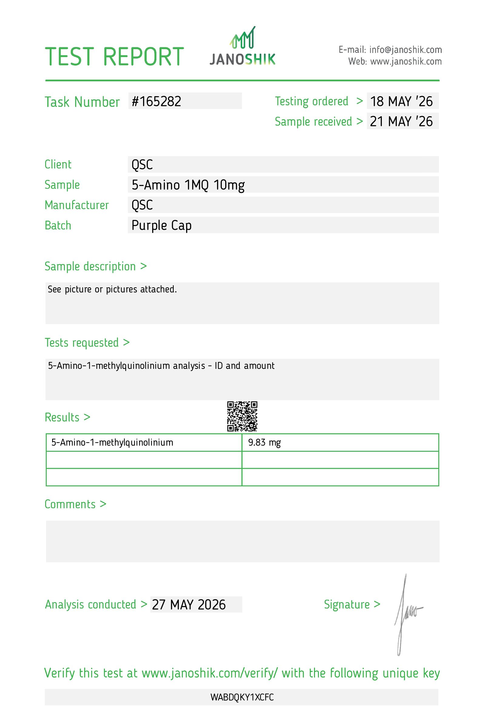 Vesta COA Report