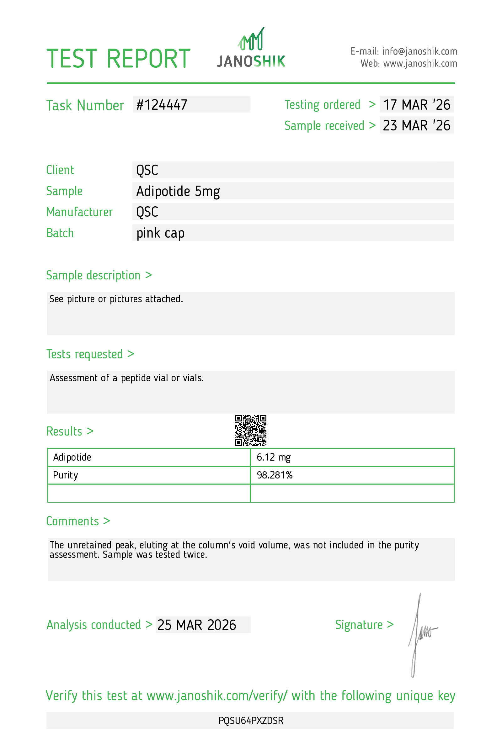 Vesta COA Report