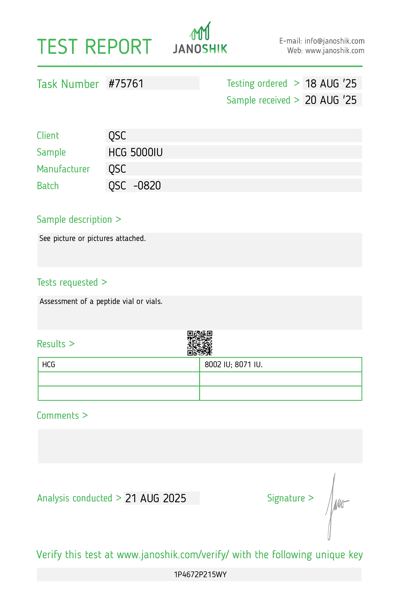 Vesta COA Report