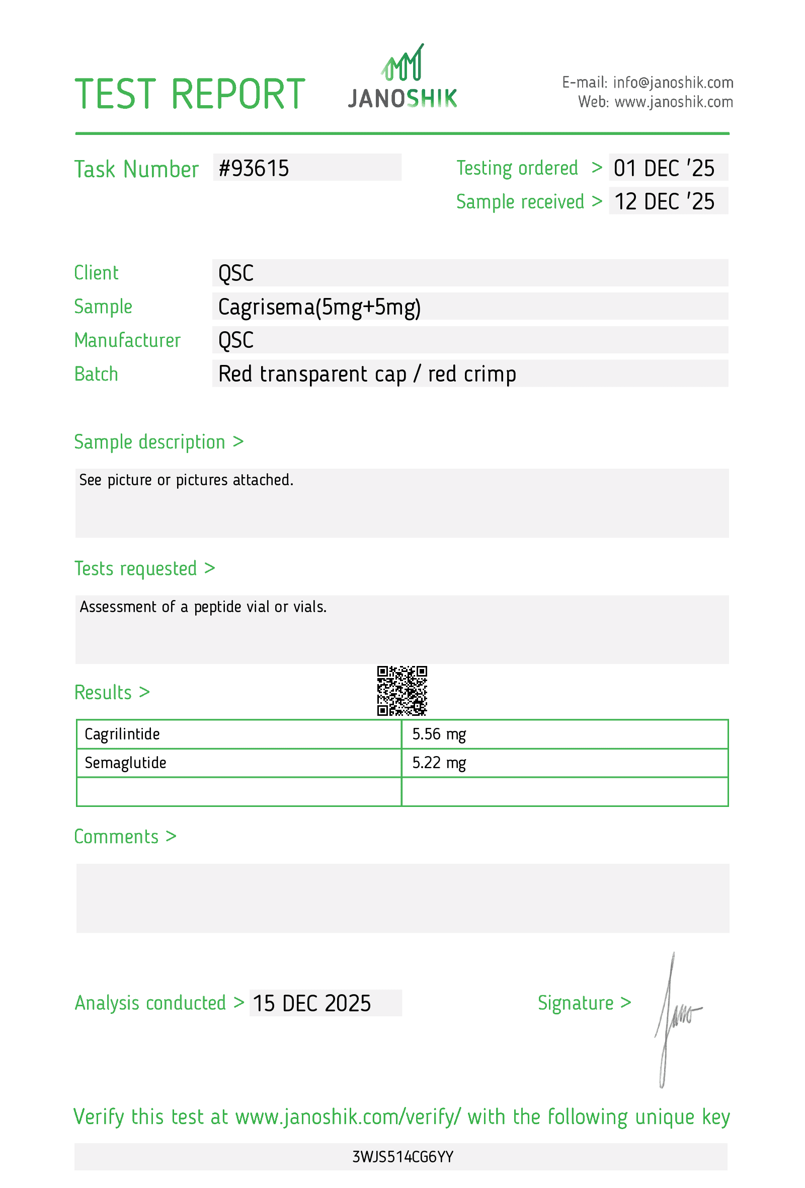 Vesta COA Report
