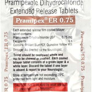 Pramipex Er 0.75mg Tablets | 100-Count | PRAMIPEXOLE