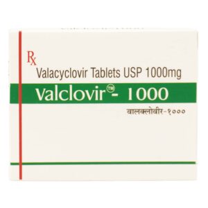 Valclovir 1000mg Tablets | 100-Count | VALACYCLOVIR