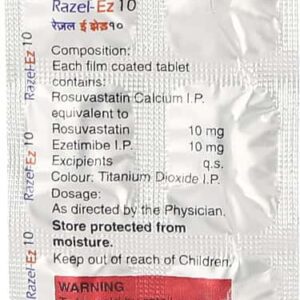 Razel Ez 10mg Tablets | 100-Count | ROSUVASTATIN