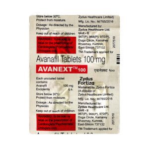 Avanext 100mg Tablets | 100-Count | AVANAFIL