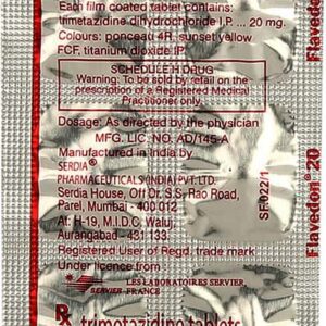 Flavedon 20mg Tablets | 100-Count | TRIMETAZIDINE