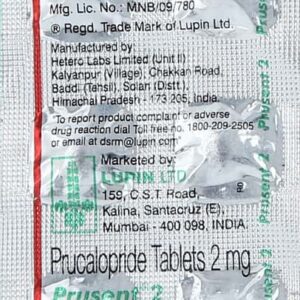 Prusent 2mg Tablets | 100-Count | PRUCALOPRIDE