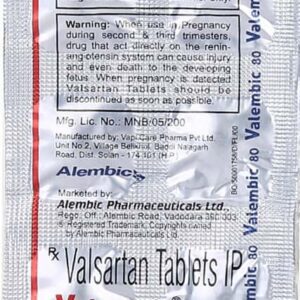 Valembic 80mg Tablets | 100-Count | VALSARTAN