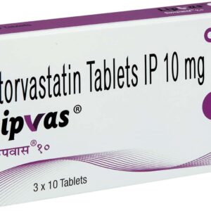 Lipvas 10mg Tablets | 100-Count | ATORVASTATIN