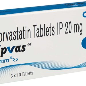 Lipvas 20mg Tablets | 100-Count | ATORVASTATIN