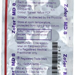 Zofer 8mg Tablets | 100-Count | ONDANSETRON