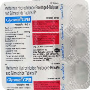 Glycomet Gp 1mg Tablets | 105-Count | METFORMIN