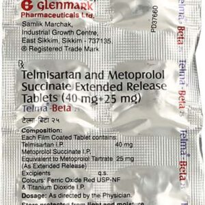 Telmaheal Beta 25mg Tablets | 100-Count | TELMISARTAN