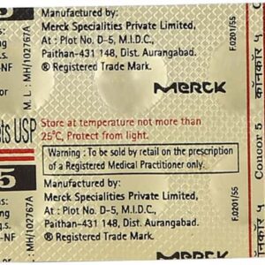 Concor 5mg Tablets | 100-Count | BISOPROLOL