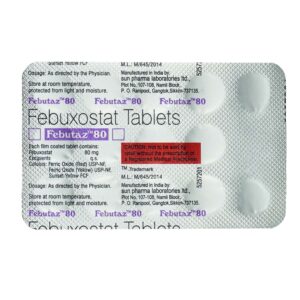 Febutaz 80mg Tablets | 100-Count | FEBUXOSTAT