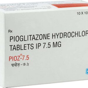 Pioglit 7.5mg Tablets | 100-Count | PIOGLITAZONE
