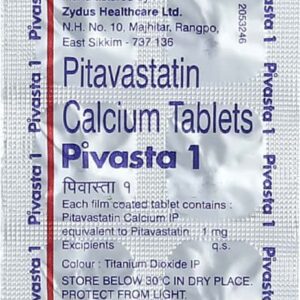 Pivasta 1mg Tablets | 100-Count | PITAVASTATIN