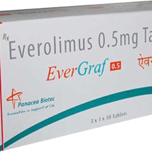 Evergraf 0.5mg Tablets | 100-Count | EVEROLIMUS