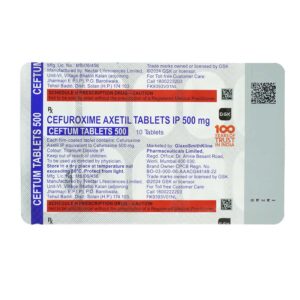Ceftum 500mg Tablets | 100-Count | CEFUROXIME
