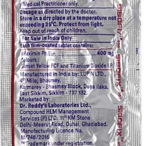 Sibofix 400mg Tablets | 100-Count | RIFAXIMIN