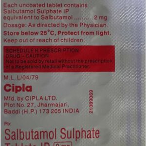 Asthalin 2mg Tablets | 135-Count | SALBUTAMOL