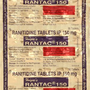 Rantac 150mg Tablets | 120-Count | RANITIDINE